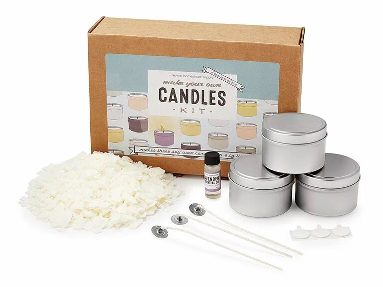 Candle making kit featuring wax, scented oil, and wicks thank-you gift