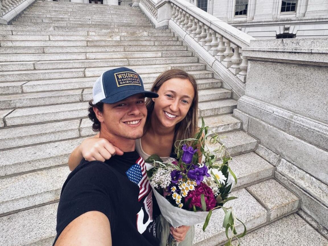 Hailey took Nick to the Madison Farmer's market!