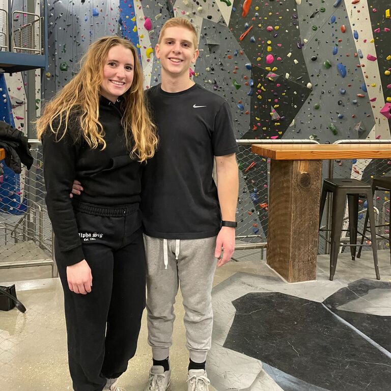 Rock climbing together 💜