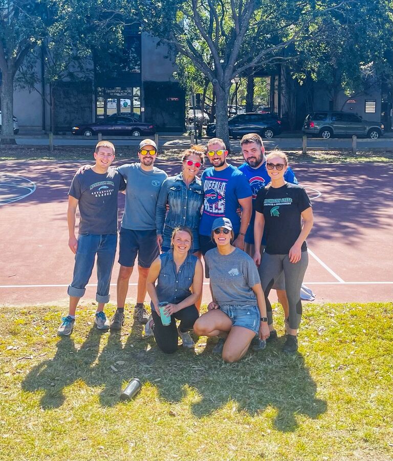 Our first kickball game! Unbeknownst to each other, we joined the same team which kicked off the start of our relationship. 