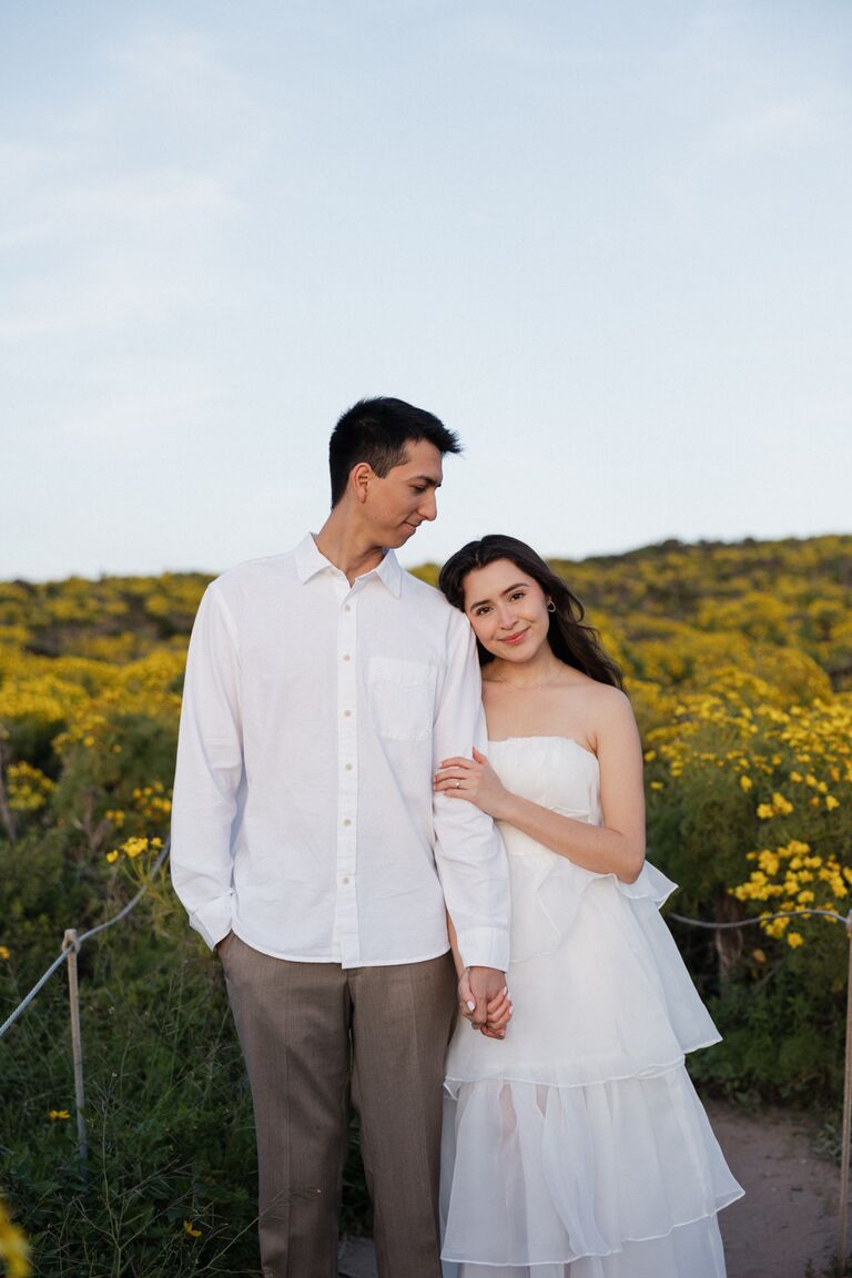 Our engagement photoshoot in Malibu, getting ready for the big day.