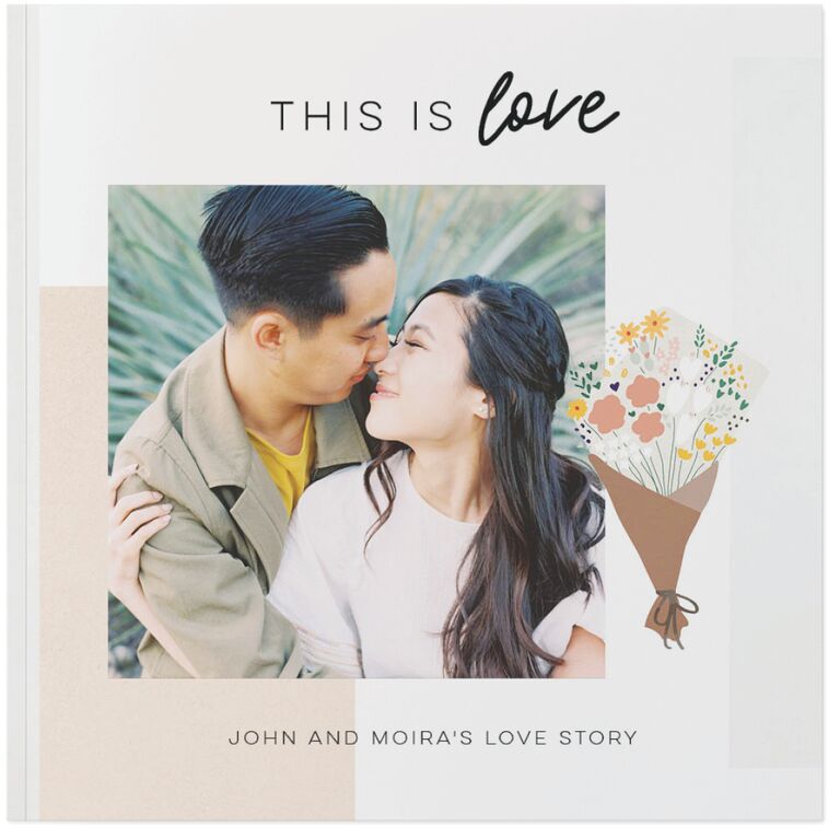Romantic engagement photo album by Shutterfly. 