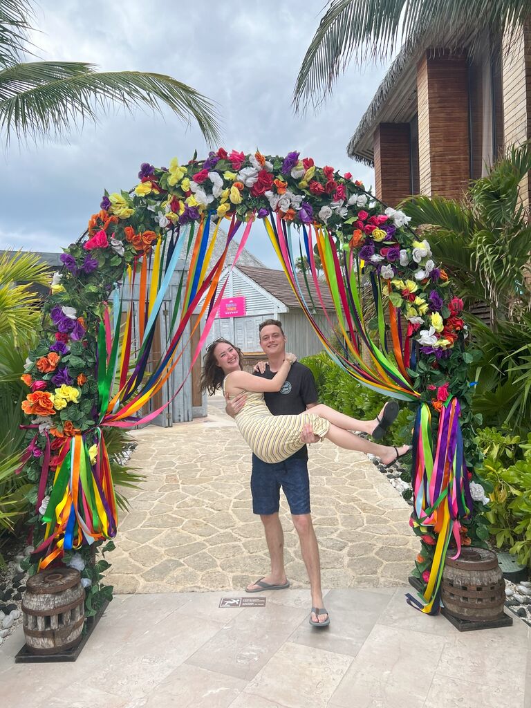 Steven played with Kiley's promise ring while holding her hand at lunch as they ate their tacos and sipped on margaritas.  Kiley was completely obliviously that Steven would propose the next day!