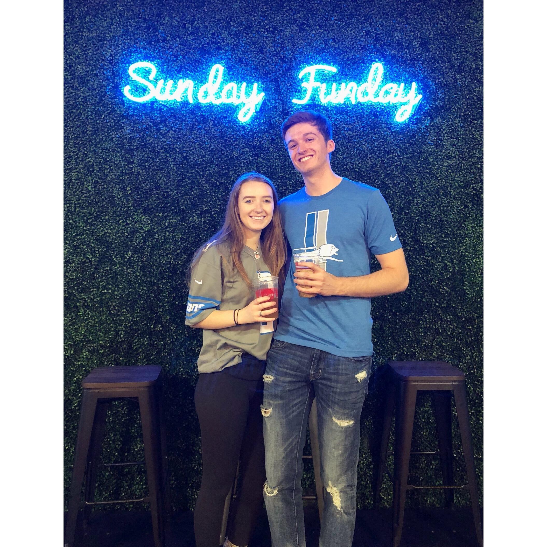 Sunday Funday at our first Detroit Lions game together (vs Green Bay Packers)