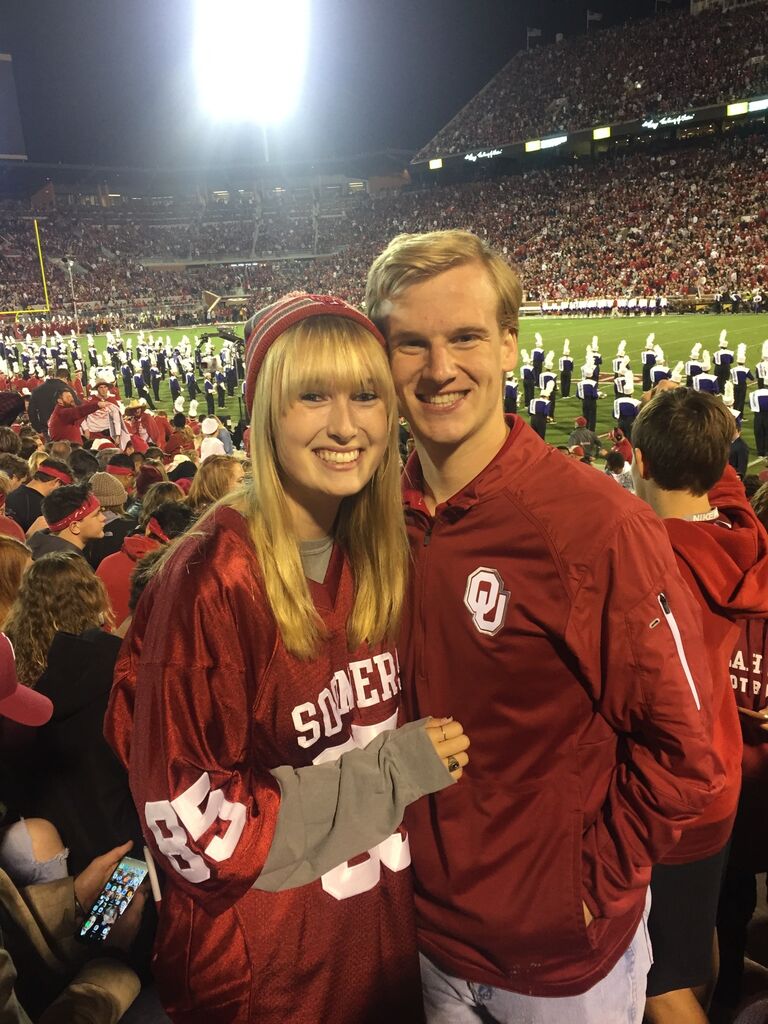 Enjoyed an OU game together while Caitlyn covered her first year of football