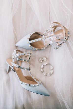 badgley mischka light blue wedding shoes