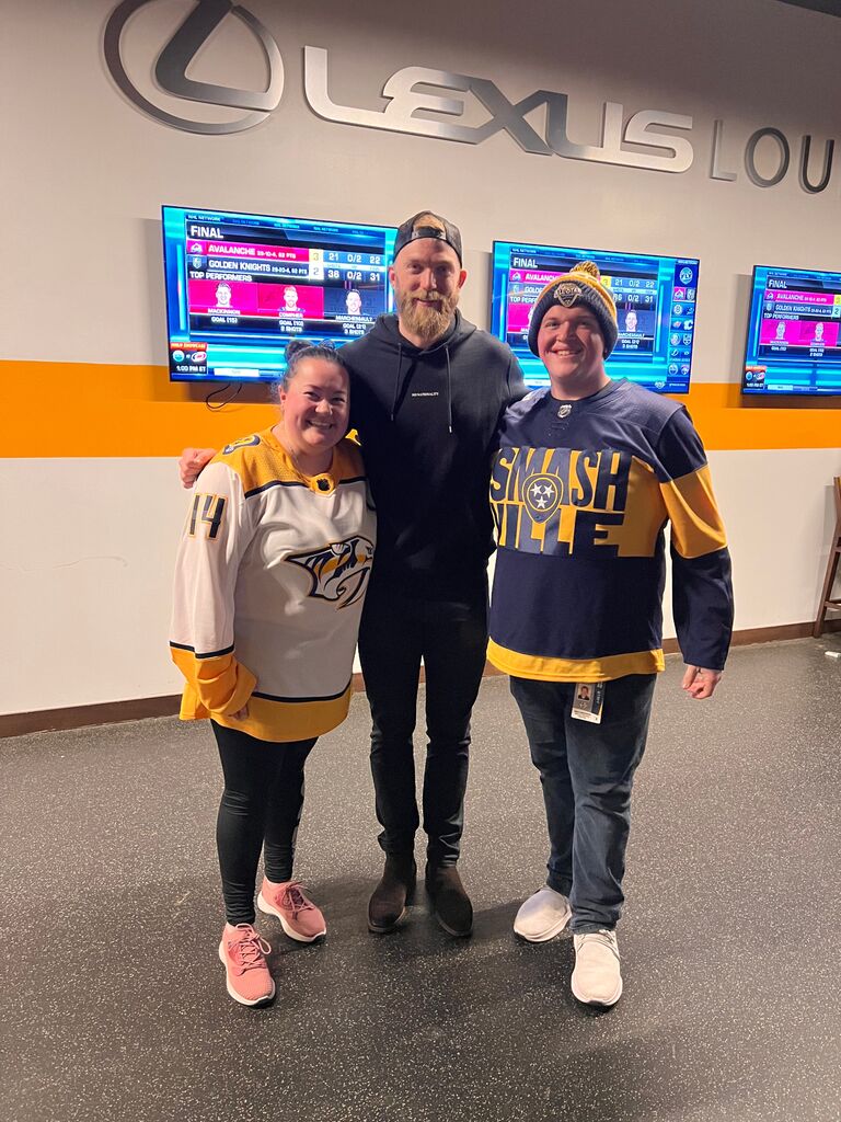 and then got to meet her favorite player, Mattias Ekholm afterwards!