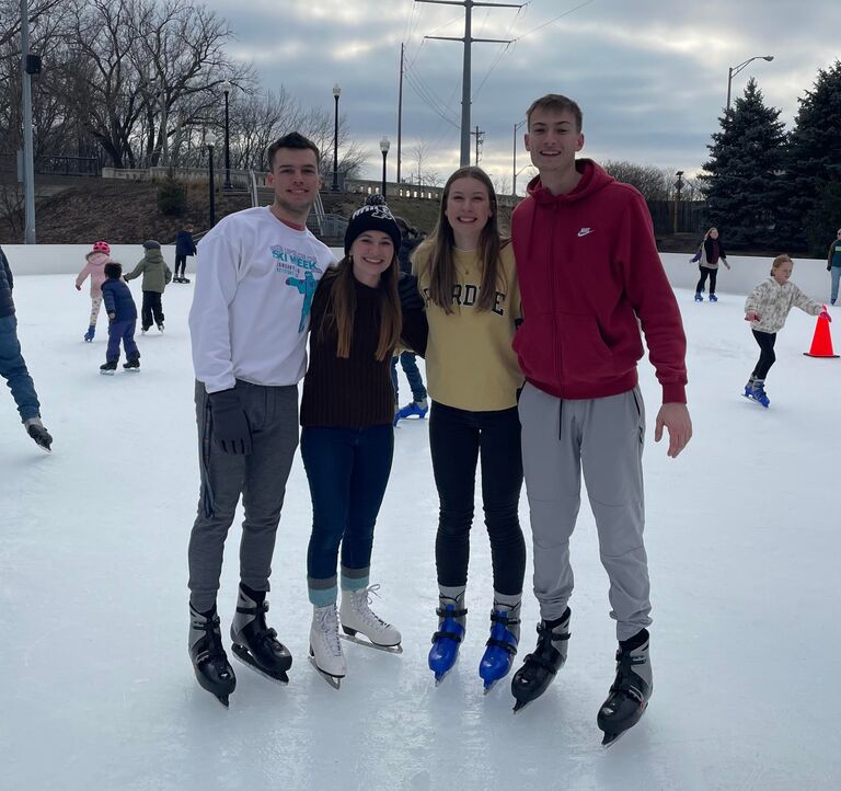 Ice skating with some of our best friends, Luke and Baily.