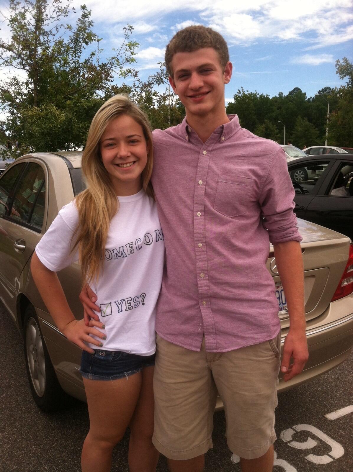 Katie made the first move asking David to the Sadie Hawkins homecoming dance. This is our first photo together in senior year of high school