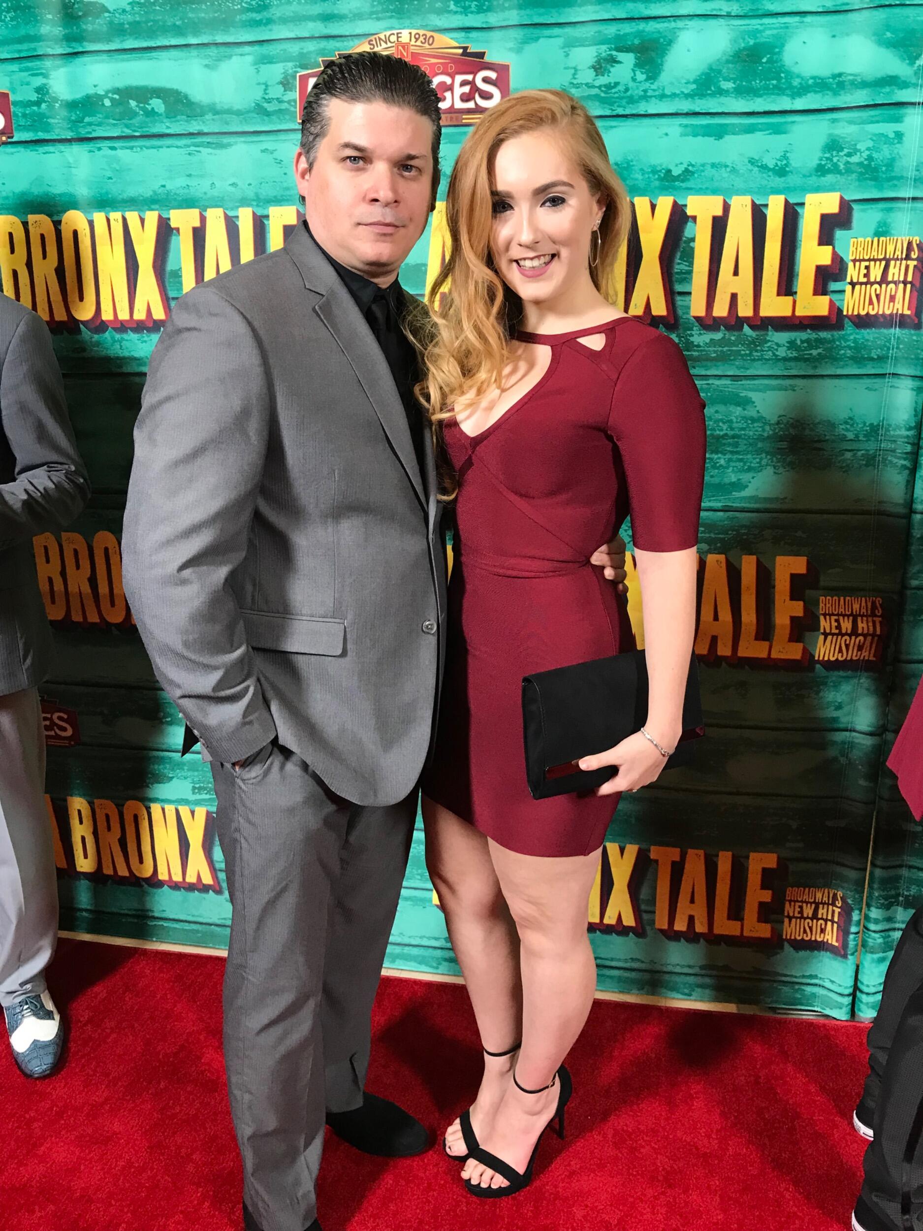 Their first Red Carpet together at the Pantages Theatre in Los Angeles, California. It was opening night of the First National Tour of "A Bronx Tale." Mike slayed as Pilar cheered.