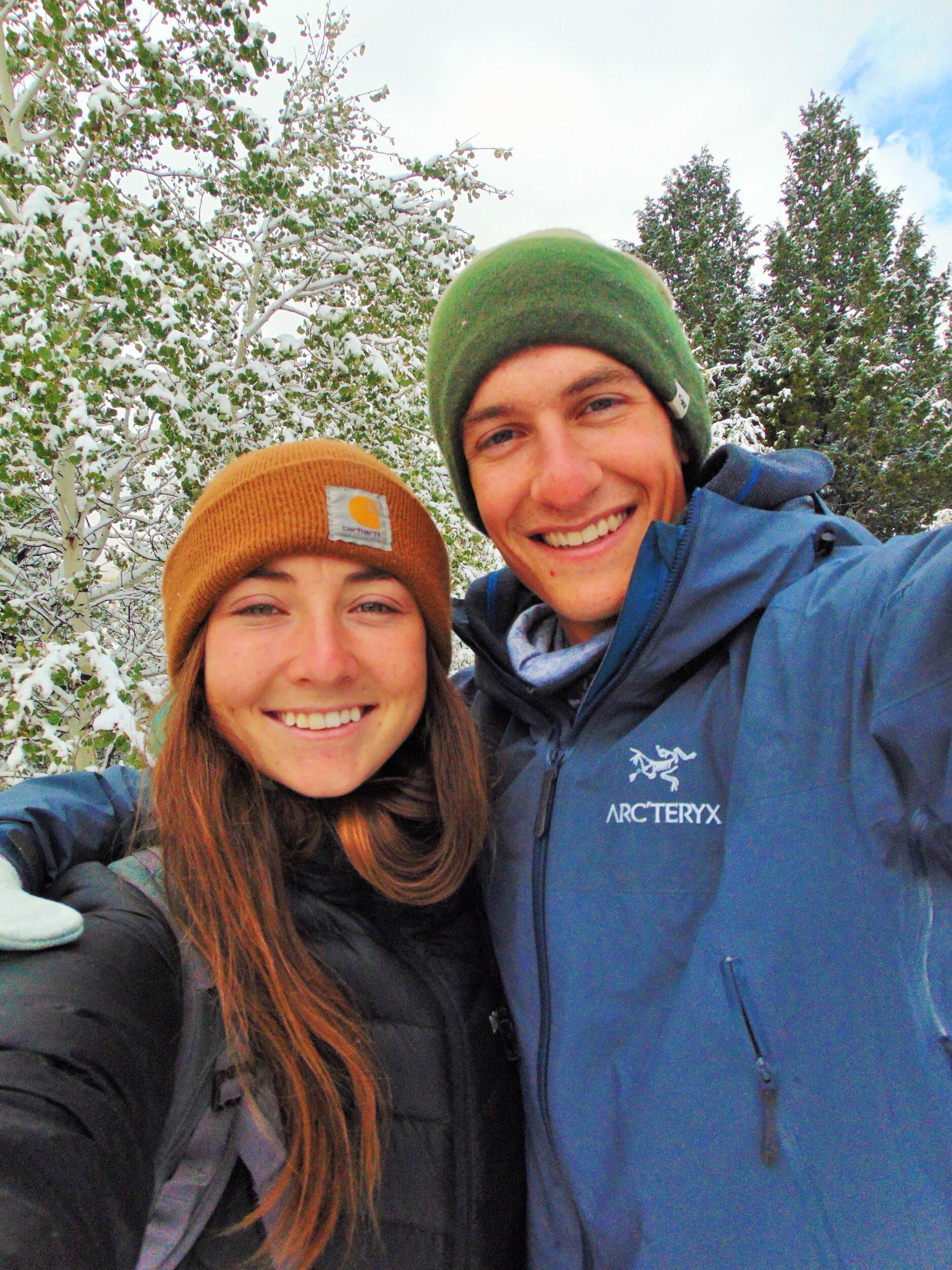 After Sam graduated, we both got summer jobs at the City of Rocks National Reserve in Almo, ID. This was taken just after moving there in May, it snowed!