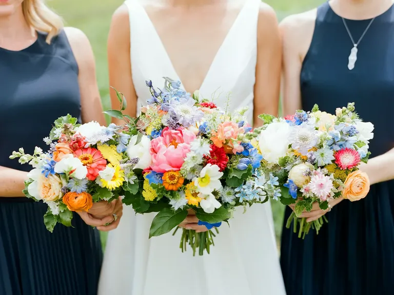 Bold and Bright Wildflower Wedding Bouquets