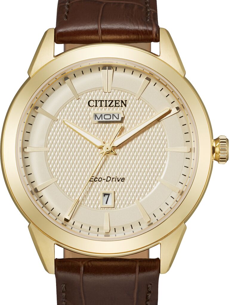 Gold watch for a groom by Citizen. 