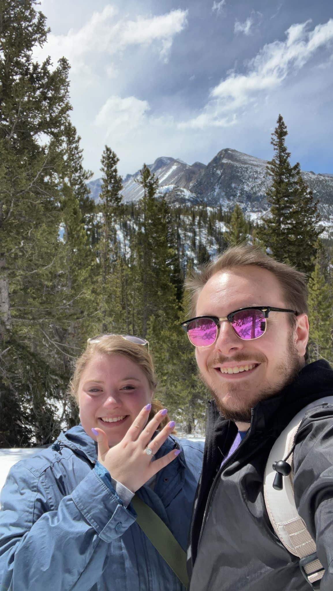 Sam and Alyssa got engaged in Rocky Mountain National Park