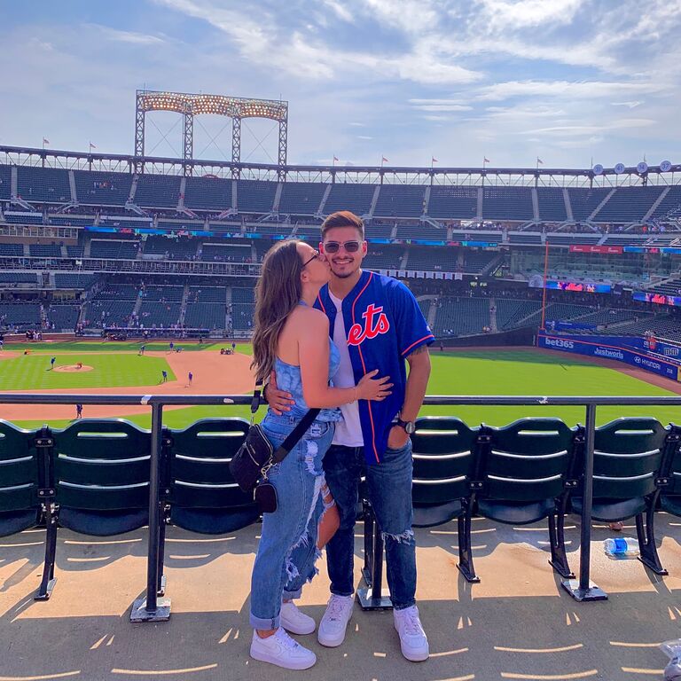 Michael took Elisa to her first ever baseball game
