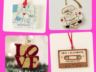Four couples Christmas ornaments