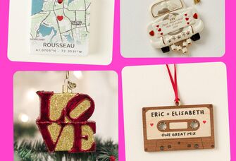 Four couples Christmas ornaments