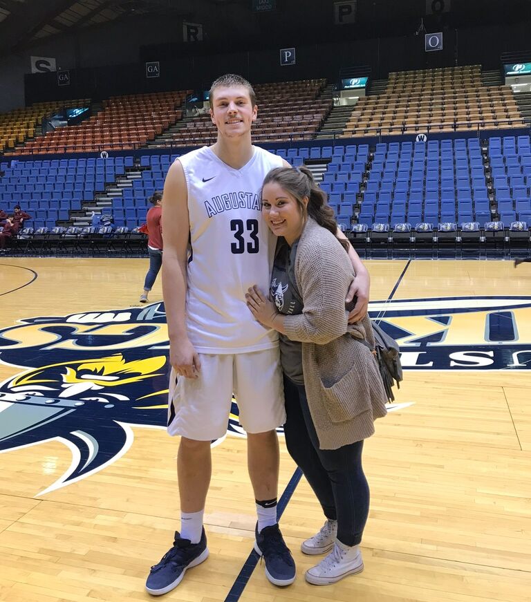 Michaela eventually moved to Sioux Falls and was able to watch Trevor play in so many different states, cities, and more gyms than she could count and loved every minute of it!