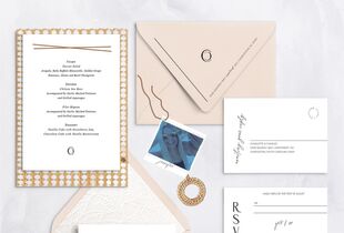 Dusty Blue Monogram Wedding Invitation - Scotti Cline Designs