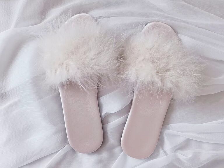 White on sale wedding slippers