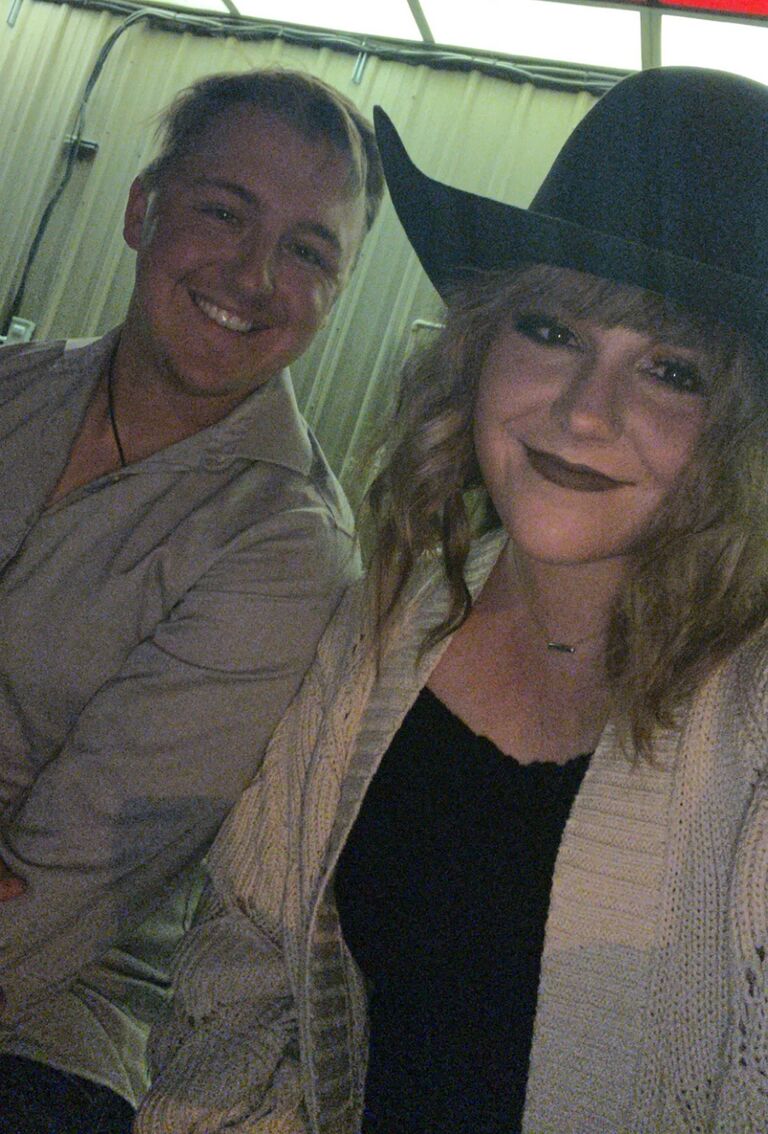 Our first date. We met on online dating.