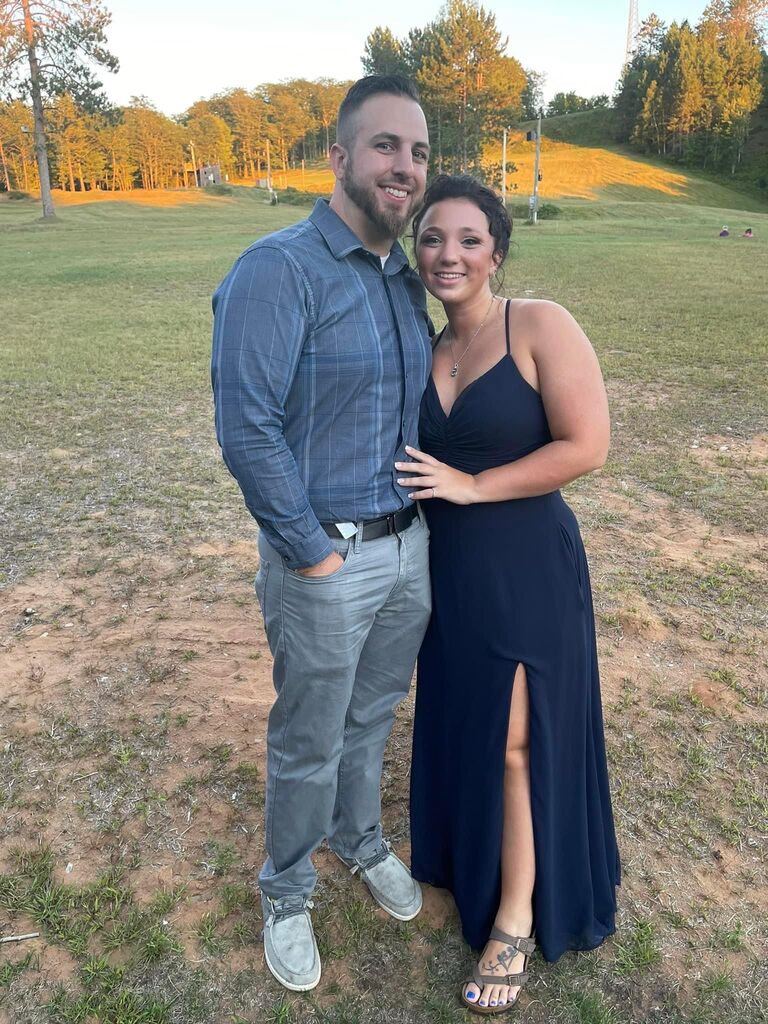 The day Brandon was mad I caught the bouquet at Sam's (bridesmaid) wedding