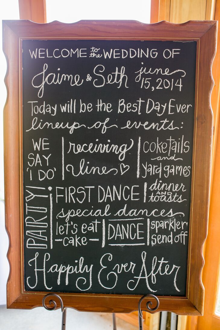 Diy Chalkboard Sign Wedding Program