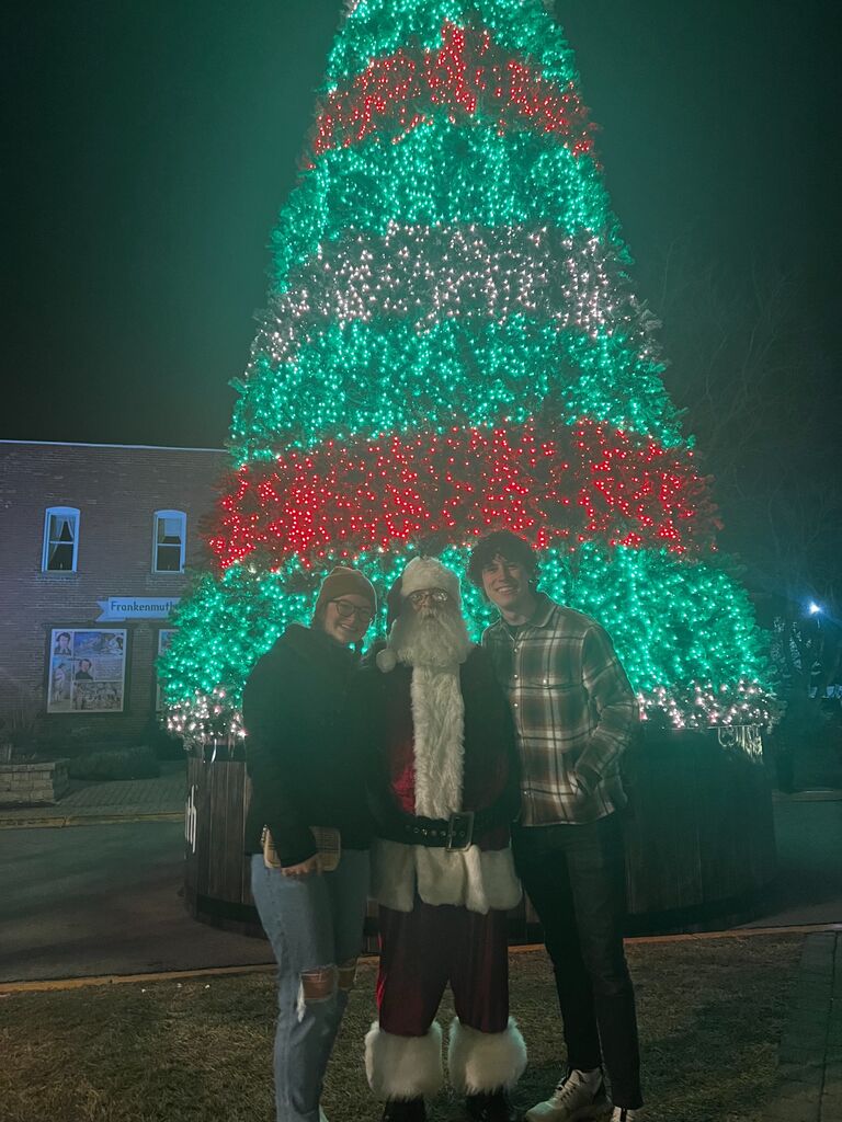 Meeting Santa while visiting Frankenmuth, Michigan!
