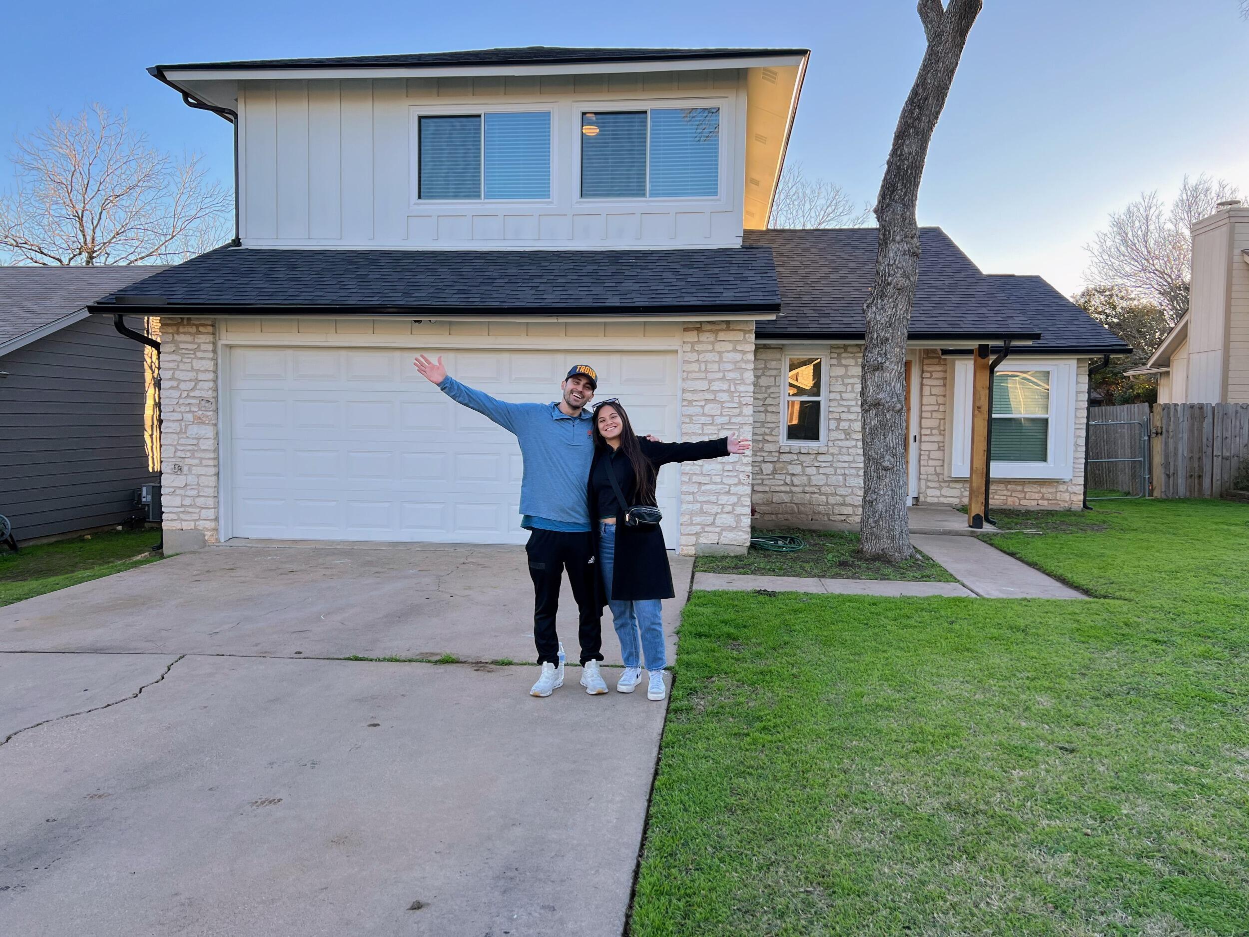 moved out to the burbs and rented our first home! 