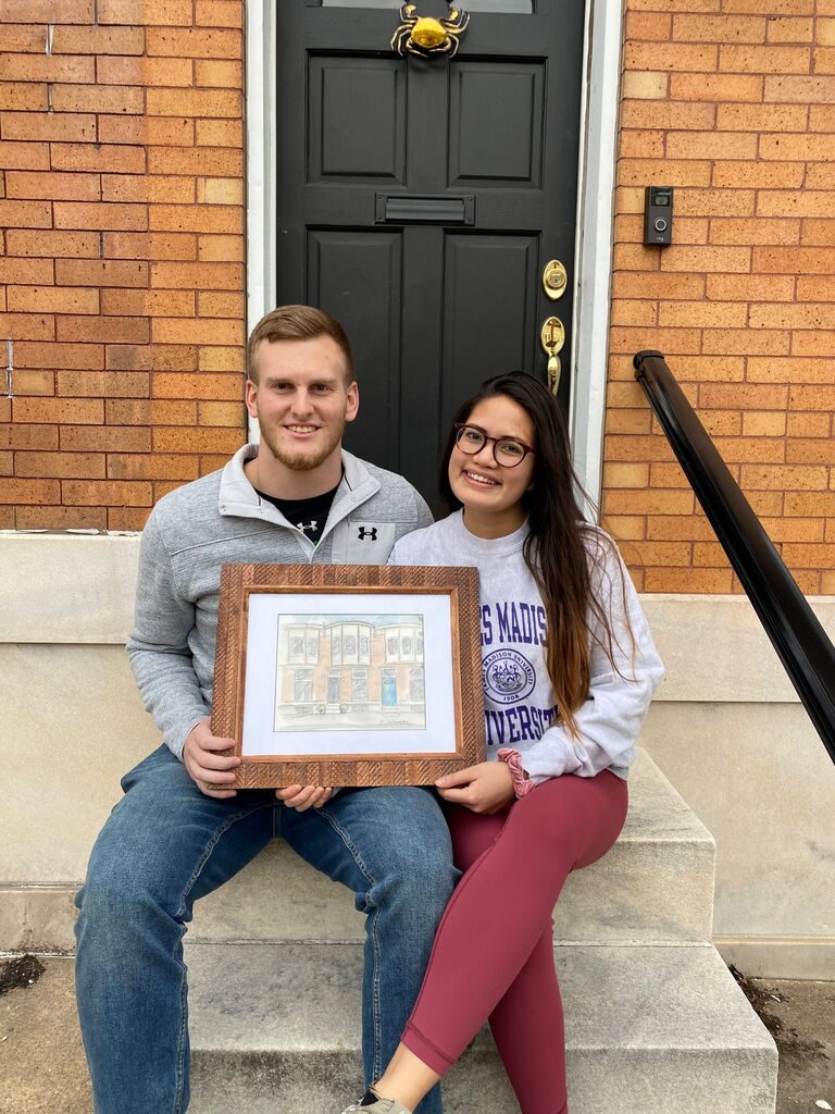 We moved into Dany's parents house in the fall of 2020, and saved enough money to buy our very first home together in  February of 2021 in  Canton, Baltimore. 