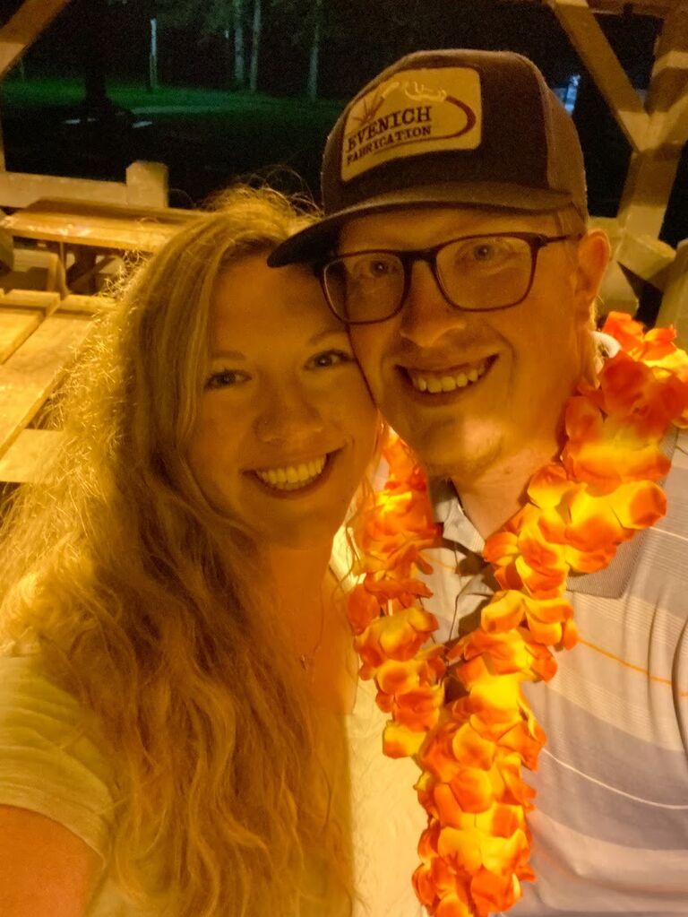 Tyler got lei'd at his early surprise birthday party!