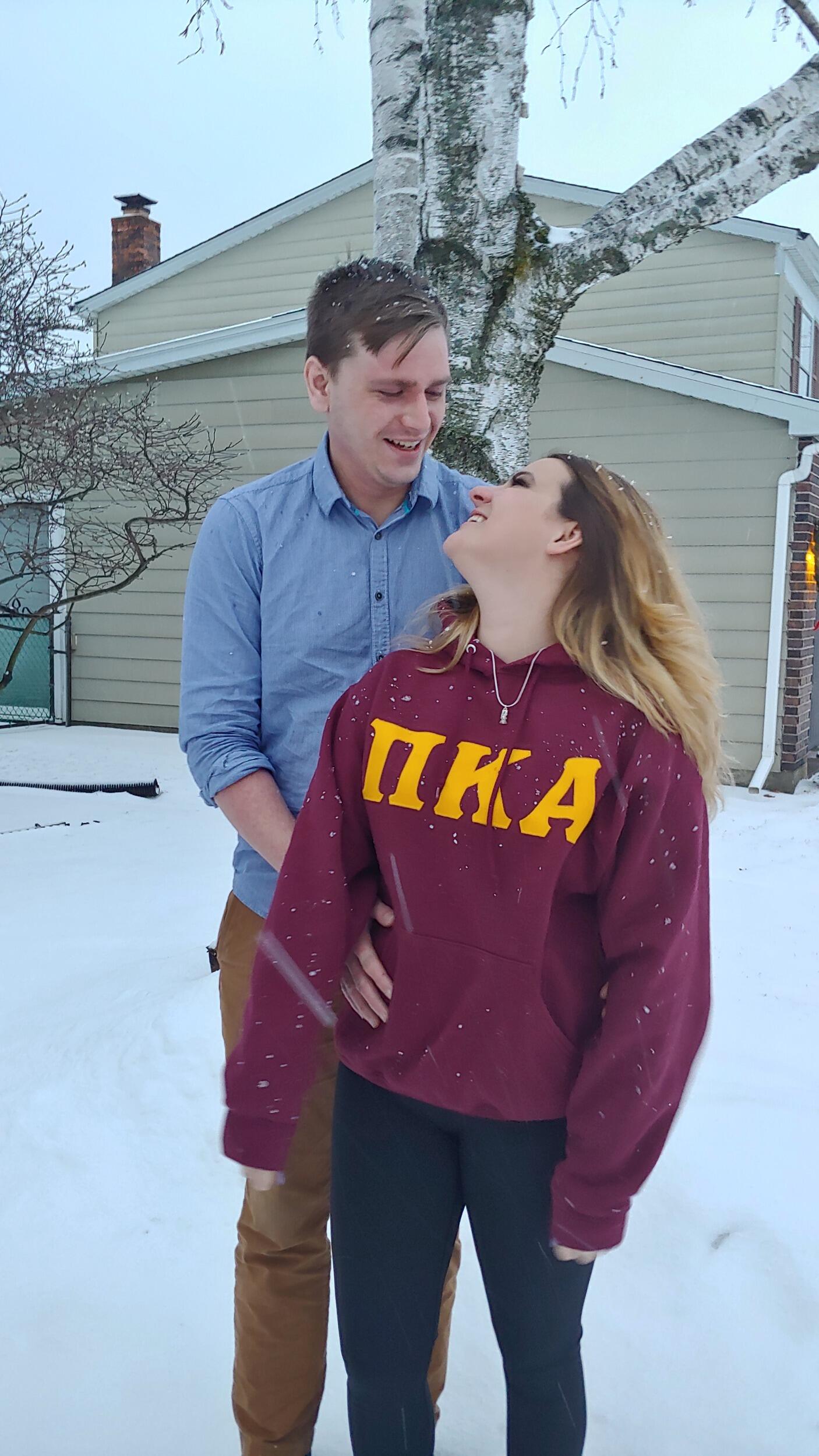 Ryan laveliered Michaela into his Fraternity.