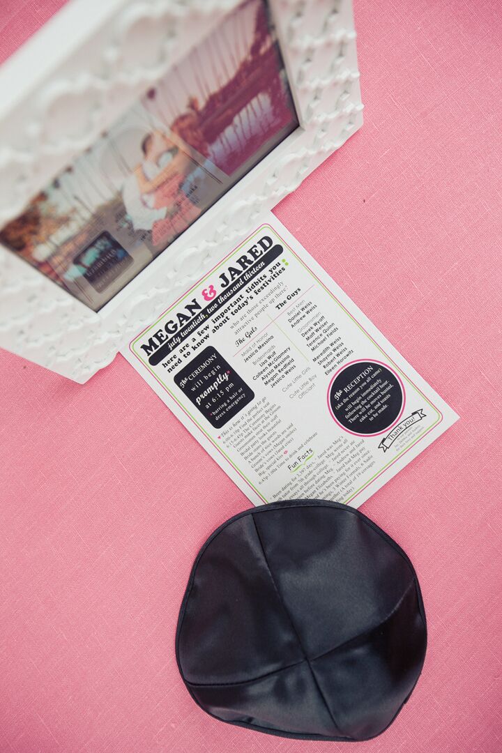 White Black And Pink Wedding Program