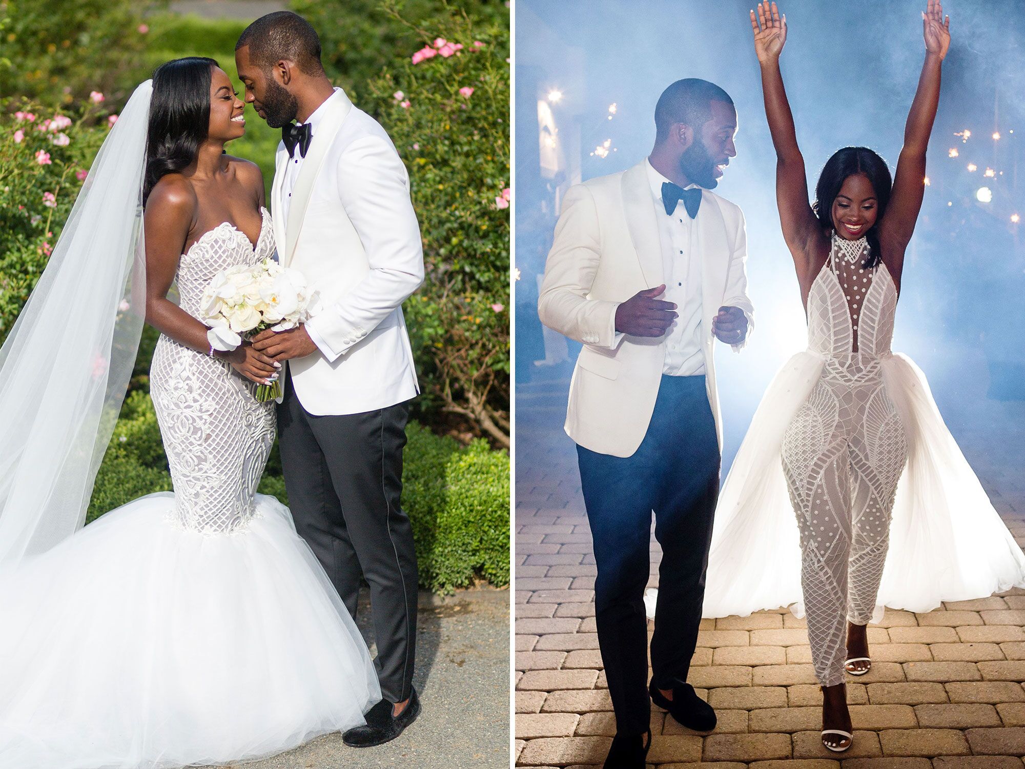 white dresses for bride at reception