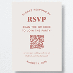 Invitation with wedding QR code on it.