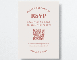 Invitation with wedding QR code on it.