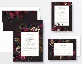 Moody wedding invite collage