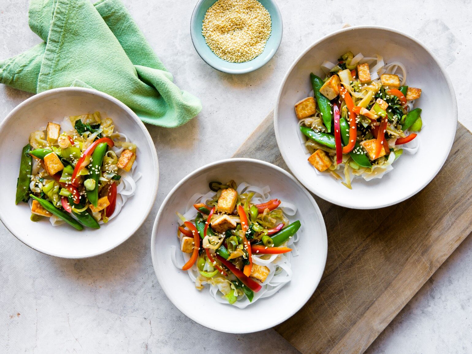 Tofu noodles and vegetables