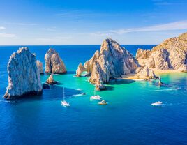 Aerial view of the Arch (El Arco) Los Cabos, Mexico