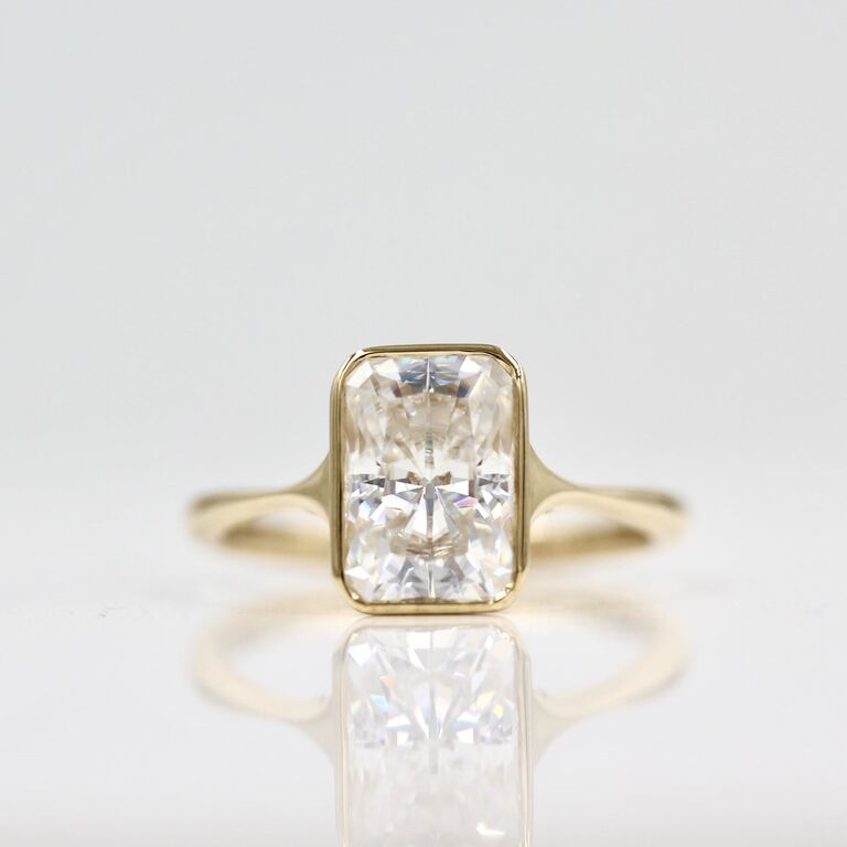 Aquamarine Straight Baguette Stacking Ring – Marrow Fine