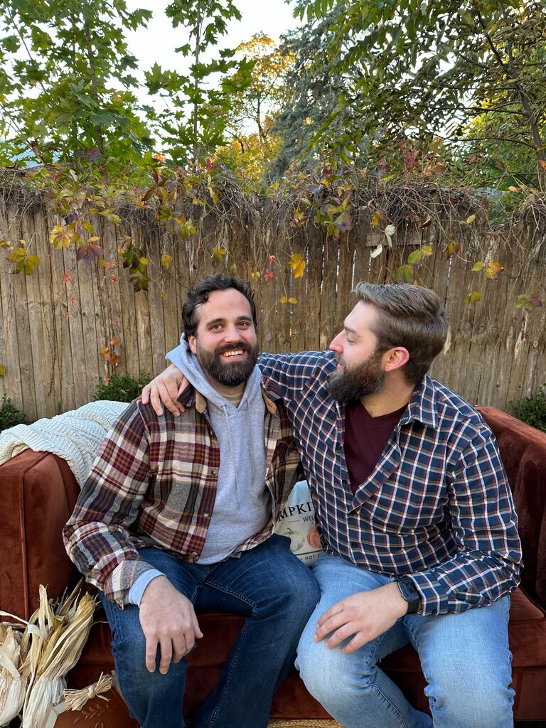 Couple's "lumberjack" photos.