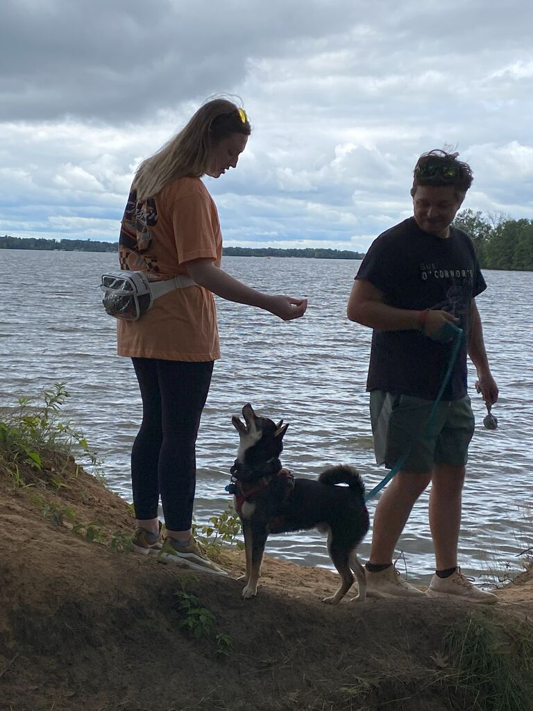 Kenai just went into the water by himself!!