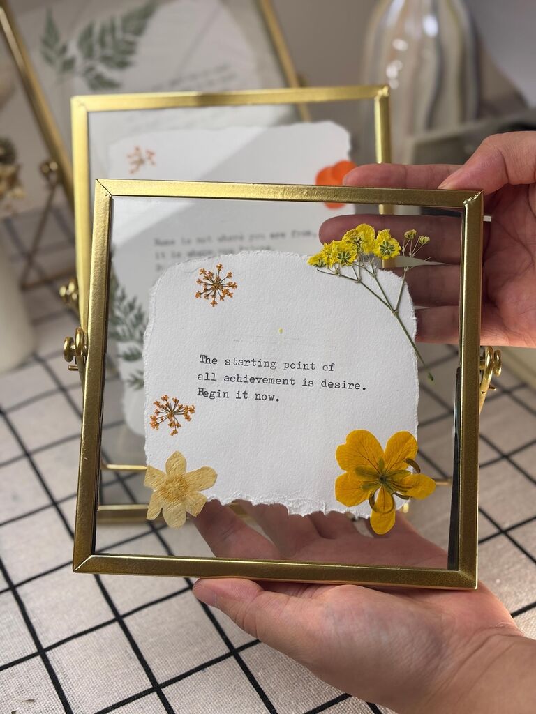 Framed note on cotton paper anniversary gift