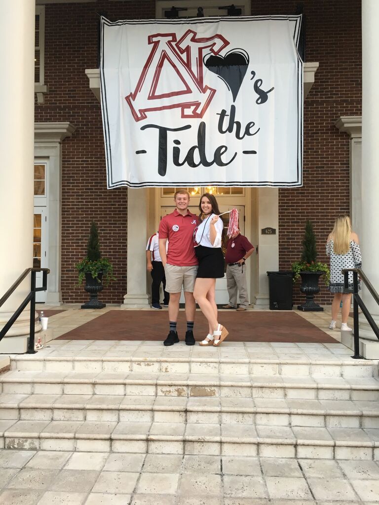 Back together at the University of Alabama, Claire and Alex loved attending football games together. Roll tide!