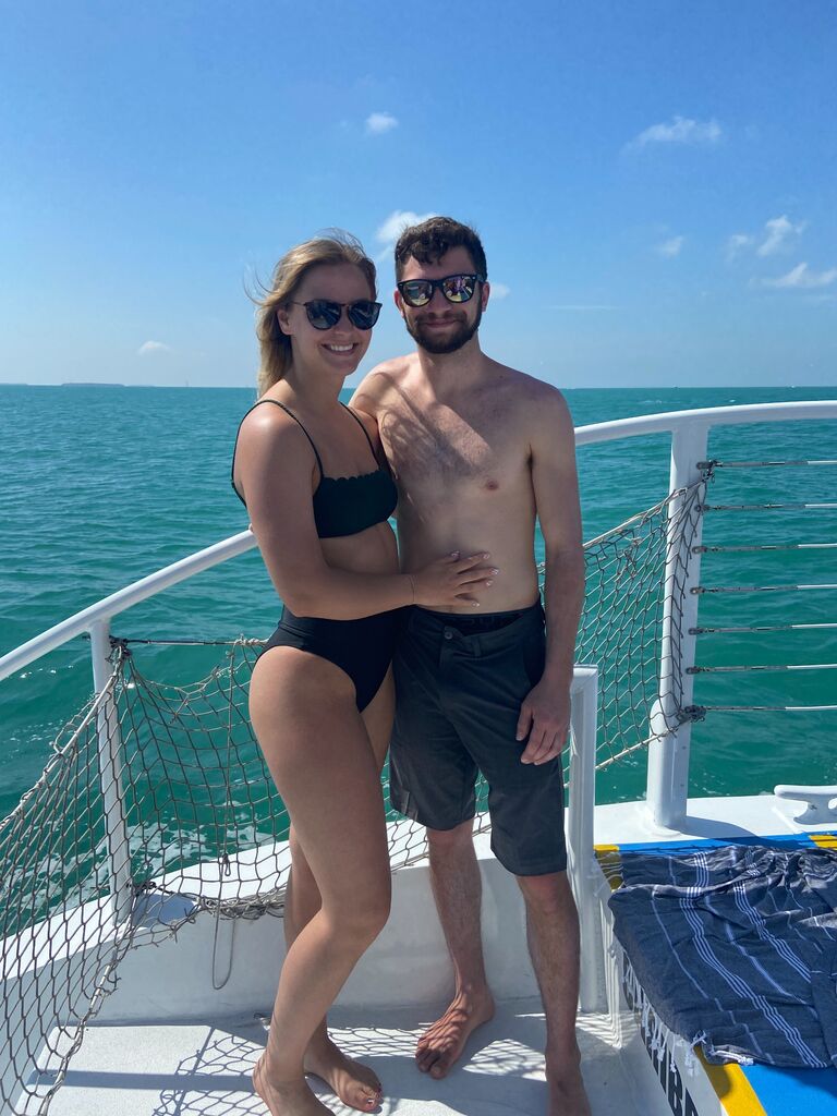 The Keys, Florida on a snorkeling excursion. Megan got very sick π€’