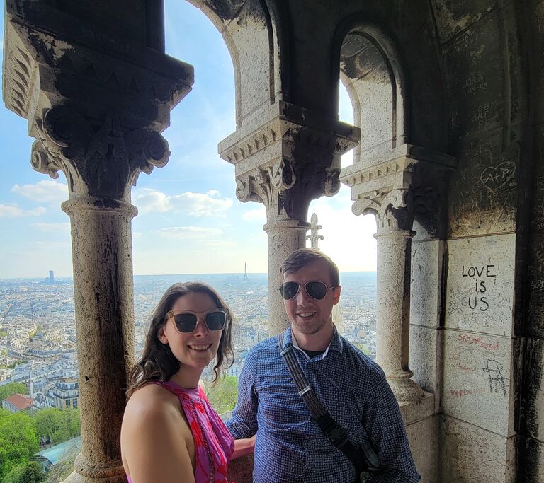 Looking out at Paris from the top of Sacré-Cœur de Montmartre