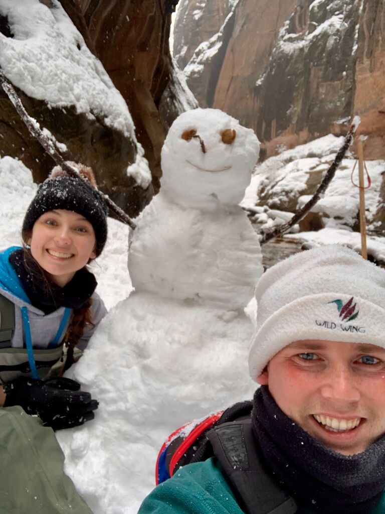 Building memories (and snowmen) on our favorite Zion hike! 