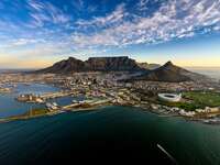 Aerial shot of Table Mountain, South Africa