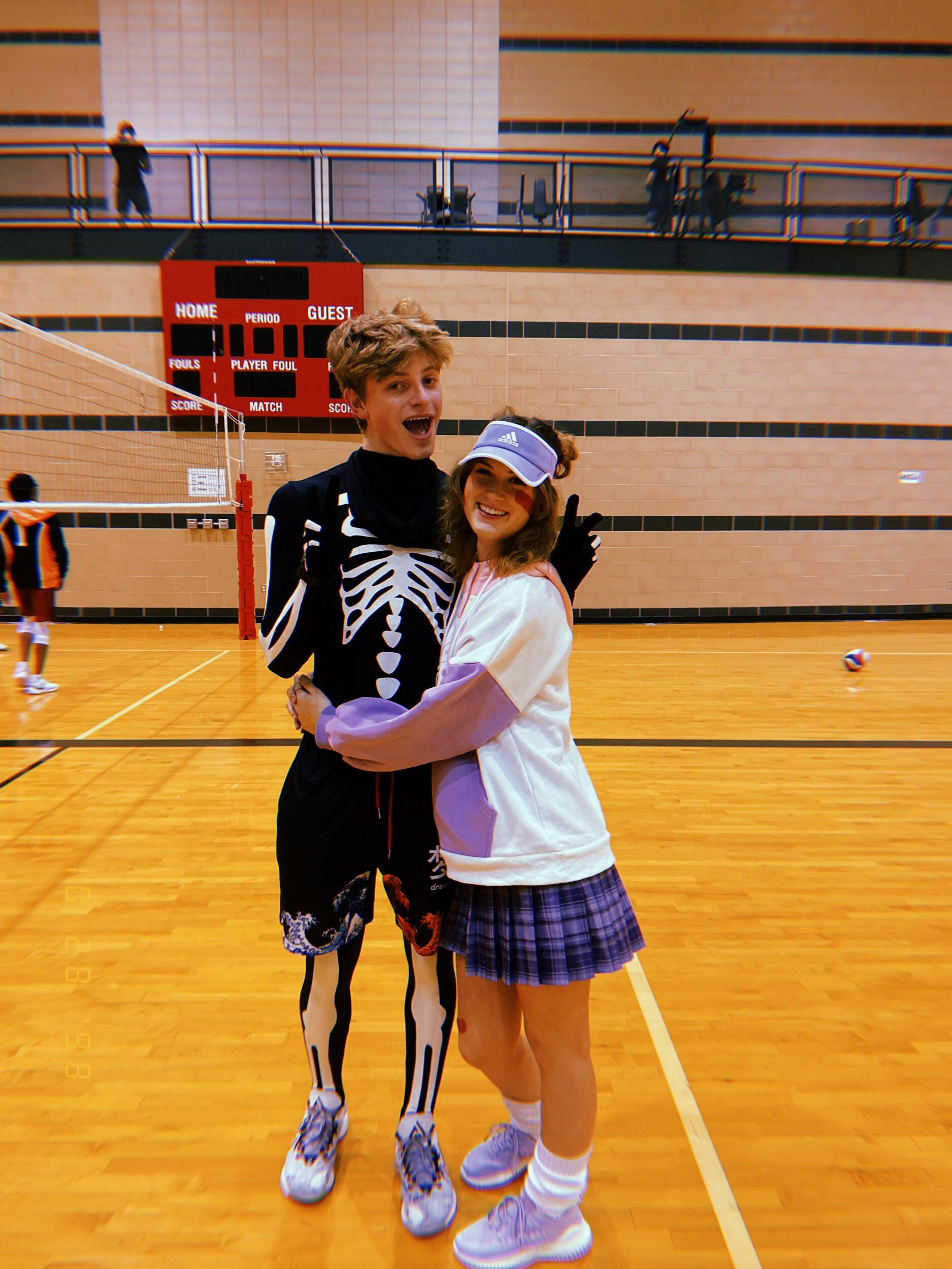 We celebrated our first Halloween together as Fortnite characters at volleyball practice
