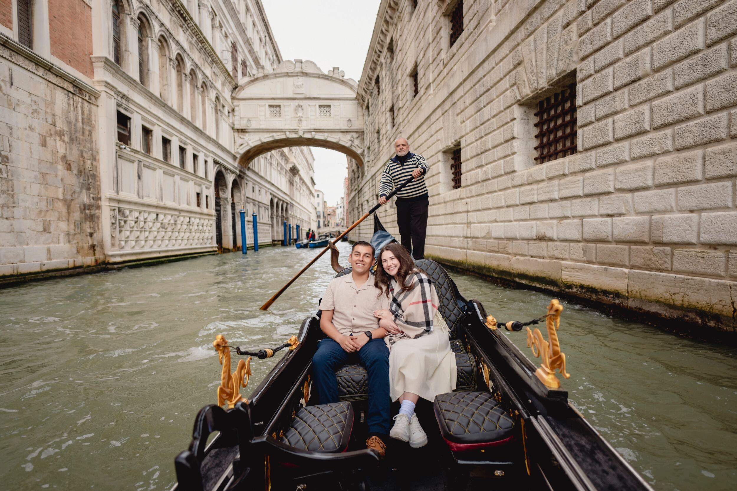 I proposed to Taylor in Venice in a Gondola with a professional photographer with us. She was so surprised and happy. It turned out as perfectly as I had planned.